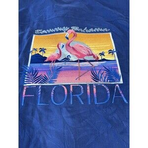Tommy Bahama Flamingo Sunset Camp Shirt - Island Navy XL Extra large